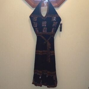 SEQUIN HALTOR SHIMMER DRESS